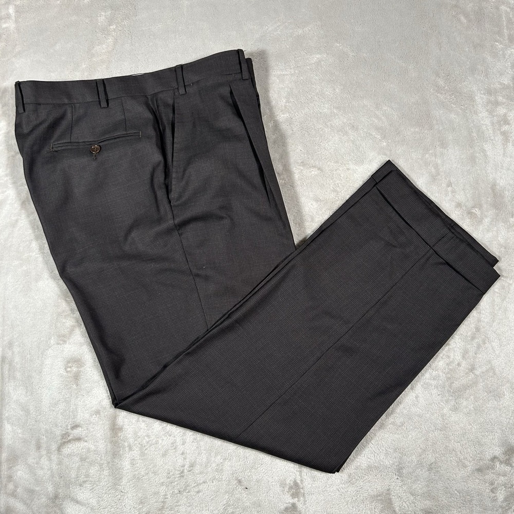CANALI Current 1934 Brown 100% Wool Luxury Pleated Pants Trousers Mens 35x30